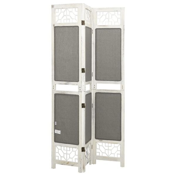 vidaXL 3-Panel Room Divider Grey 105x165 cm Fabric