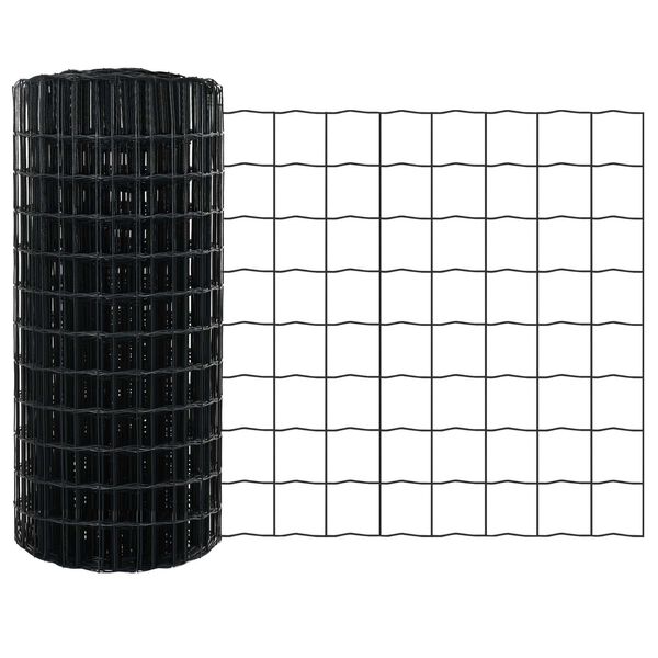 vidaXL Euro Fence Grey 0.6 x 25 m PVC-coated iron