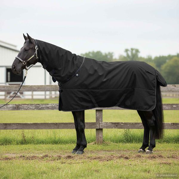 vidaXL Horse Blanket Full Black 115 cm Polyester