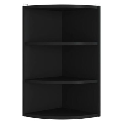vidaXL Wall Corner Shelf Black 30x31.5x60 cm Engineered Wood