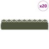 vidaXL Lawn Edgings 20 pcs Olive Green 103 x 0.05 x 22 cm Steel
