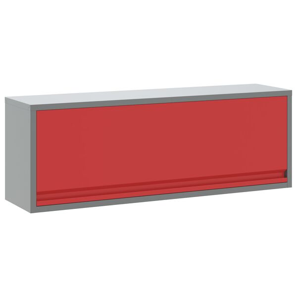 vidaXL Tool Cabinet Red and grey 100 x 25 x 35 cm Powder-coated steel