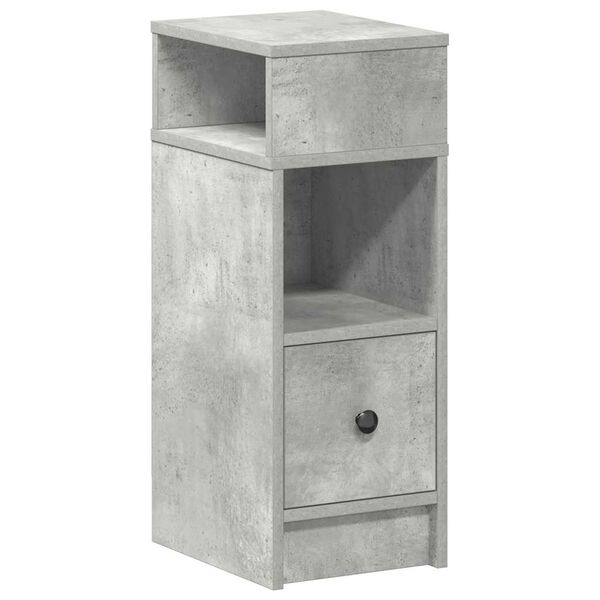vidaXL Bedside Cabinet with Drawer Concrete Grey 25x31x66 cm