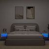 vidaXL Bedside Cabinets with LED Lights Wall-mounted 2 pcs White