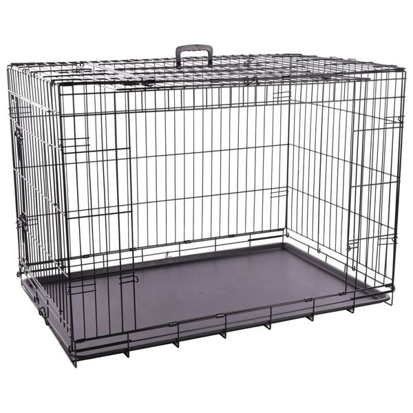 FLAMINGO Wire Cage with Sliding Door Nyo XL 71.5x108x76 cm Black