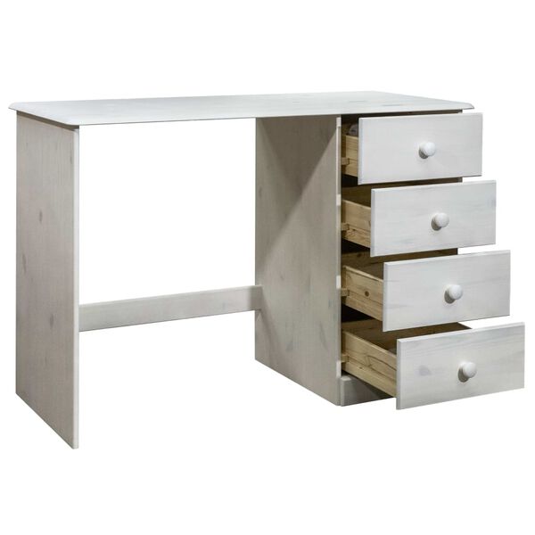 vidaXL Desk with 4 Drawers 110x50x74 cm Solid Pine Wood