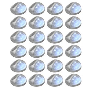 vidaXL Outdoor Solar Wall Lamps LED 24 pcs Round Silver