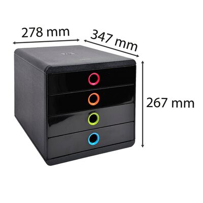 Exacompta Pop-Box Desktop Drawer Set with 4 Drawers Black