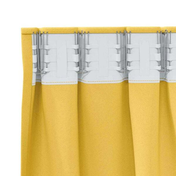 vidaXL Blackout Curtains with Rings 2 pcs Mustard Yellow 260 x 140 cm