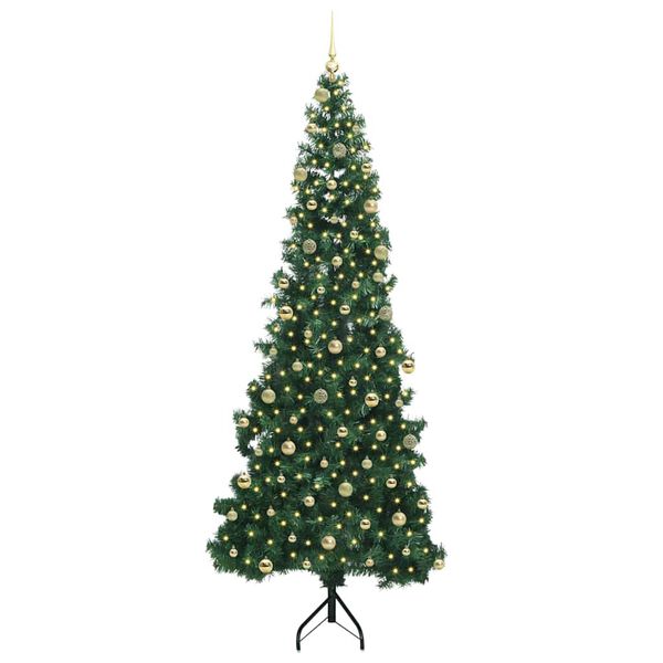 vidaXL Corner Artificial Christmas Tree Green 240 cm PVC and Metal