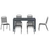 vidaXL Garden Dining Set 7 pcs Anthracite Powder-coated Steel