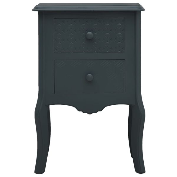 vidaXL Bedside Cabinet Grey 43x32x65 cm MDF