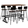 vidaXL Bar Set | Varied wood grains | Solid reclaimed wood | 7 Piece Set