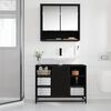 vidaXL Bathroom Cabinet Black Oak 80 x 33 x 60 cm Engineered Wood