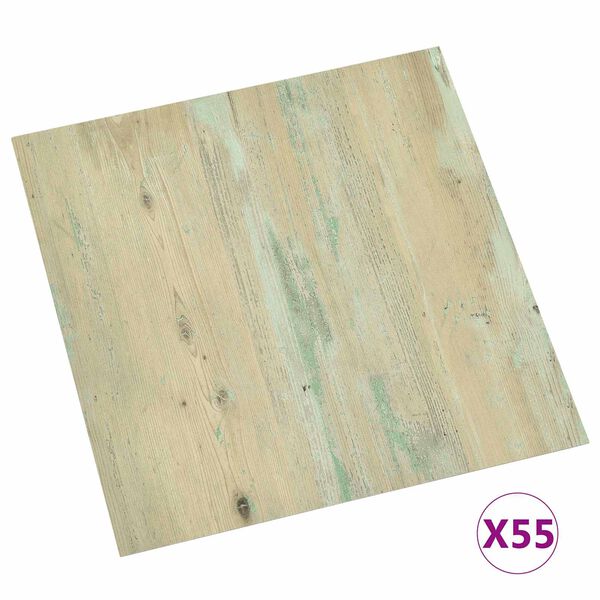 vidaXL Flooring Planks 55 pcs Light Brown 5.11 m&sup2; PVC