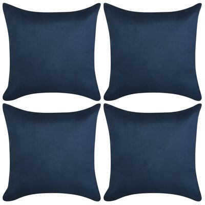 vidaXL Cushion Covers 4 pcs 50x50 cm Polyester Faux Suede Navy