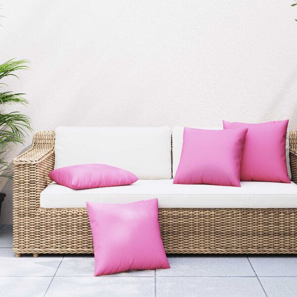 vidaXL Scatter Pillows Plain 4 pcs Pink 60 x 60 cm Polyester Farbic