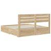 vidaXL Bed Frame with Drawer with Headboard Manual Engineered Wood