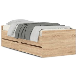 vidaXL Bed Frame with Drawers without Mattress Sonoma Oak 90x200 cm