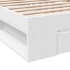 vidaXL Bed Frame with Drawer without Mattress White 100x200 cm