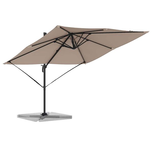 vidaXL Roma Parasol Taupe 286 x 285 x 265 cm Polyester and Aluminium