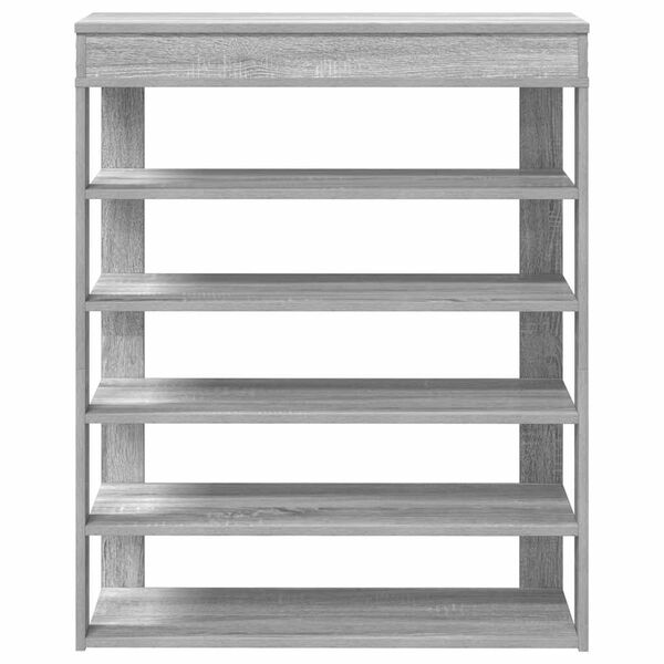 vidaXL Shoe Rack Grey Sonoma 80x30x98 cm Engineered Wood