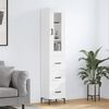 vidaXL Highboard White 34.5x34x180 cm Engineered Wood