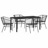 vidaXL Garden Dining Set 5 pcs Black Poly Rattan