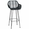 vidaXL Bar Chair 2 pcs Black 55 x 52 x 105 cm Rattan and Iron