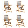 vidaXL Reclining Garden Chairs 4 pcs Grey Solid Wood Acacia
