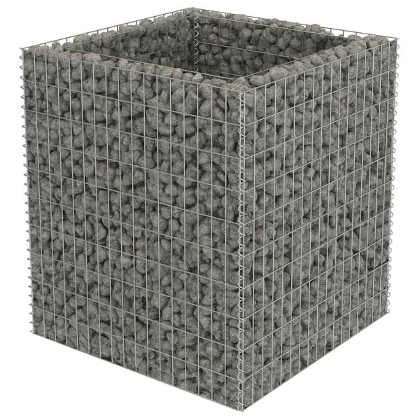 vidaXL Gabion Raised Bed Galvanised Steel 90x90x100 cm