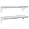 vidaXL Wall Shelves 2 pcs 75x30 cm Silver Stainless Steel