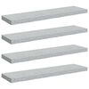 vidaXL Floating Wall Shelves 4 pcs Concrete Grey 90x23.5x3.8 cm MDF