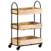 vidaXL 3-Tier Kitchen Trolley 46x30x76 cm Solid Mango Wood