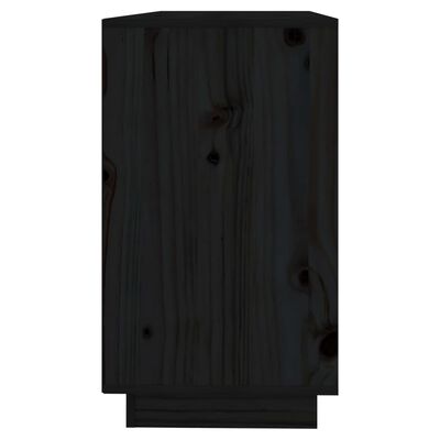 vidaXL Sideboard Black 111x34x60 cm Solid Wood Pine
