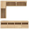 vidaXL 7 Piece TV Wall Cabinet Set with LED Lights Sonoma Oak