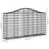 vidaXL Arched Gabion Baskets 5 pcs 200x30x100/120 cm Galvanised Iron