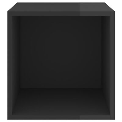 vidaXL Wall Cabinet High Gloss Black 37x37x37 cm Engineered Wood