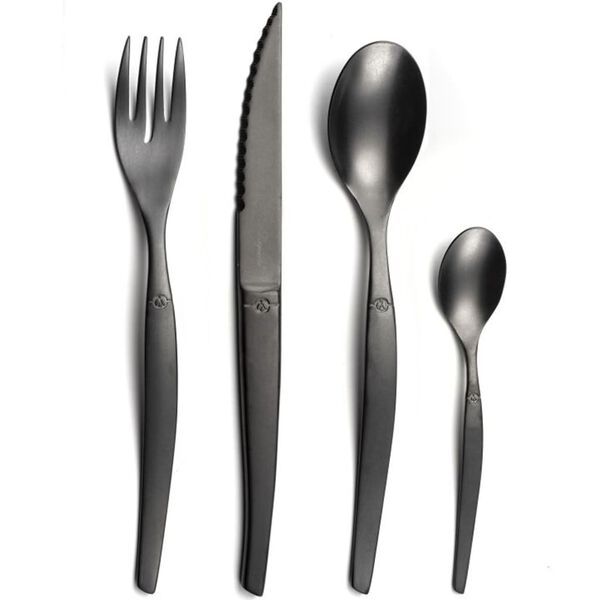 Lou Laguiole 16 Piece Cutlery Set Jet Stonewash Black