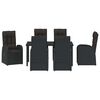 vidaXL Garden Dining Set with Cushion 7 pcs Black Poly rattan