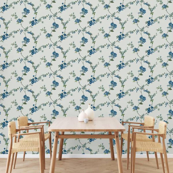 DUTCH WALLCOVERINGS Wallpaper Flower Light Blue