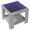 vidaXL Coffee Table with LED Grey Sonoma 53x53x45 cm Engineered Wood