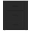 vidaXL Bedside Cabinet Black 50x36x60 cm Engineered Wood