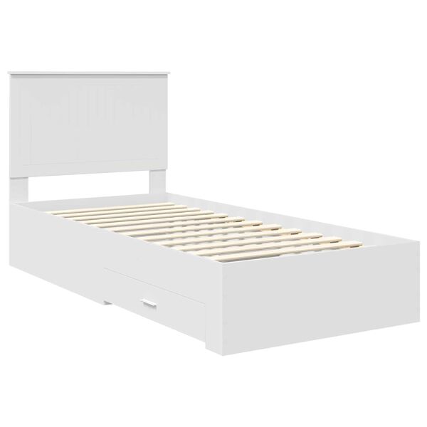 vidaXL Bed Frame with Headboard White 90 x 190 cm Engineered Wood