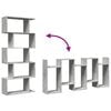 vidaXL Room Divider Bookcase 5-Tier Concrete Grey 70x24x161 cm Engineered Wood