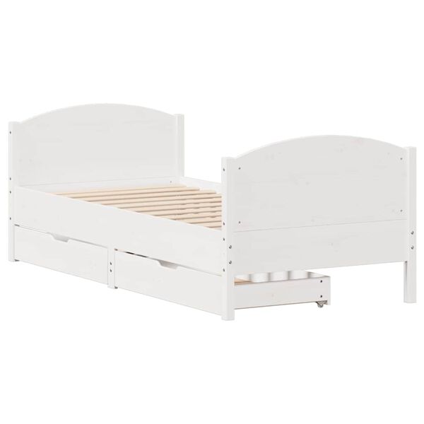 vidaXL Bed Frame without Mattress White 100x200 cm Solid Wood Pine