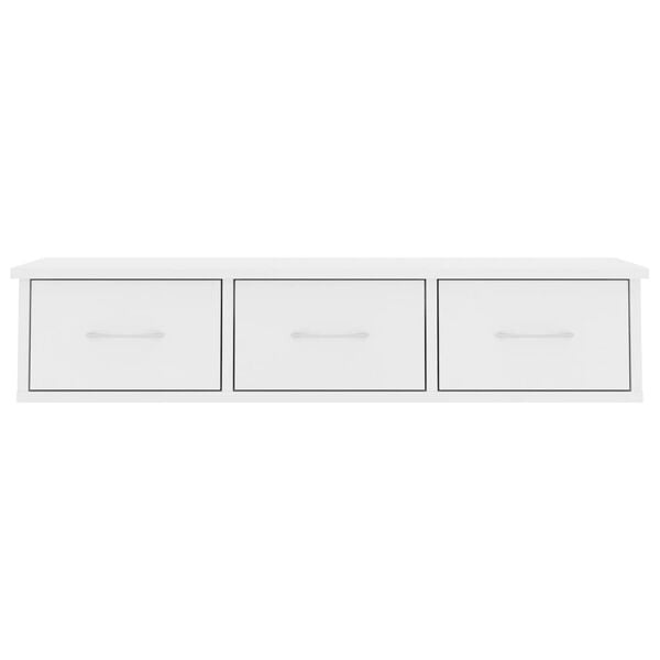 vidaXL Wall-mounted Drawer Shelf White 88x26x18.5 cm Engineered Wood