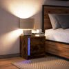 vidaXL Bedside Cabinet with LED Lights Smoked Oak Engineered Wood