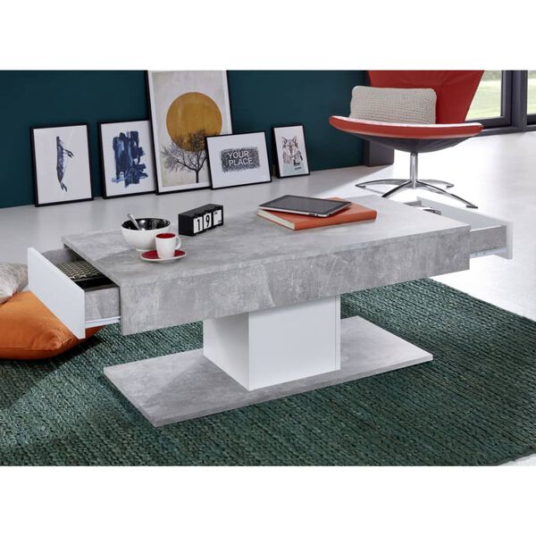 Trendteam Coffee Table Universal CT-124 Stone Grey and White