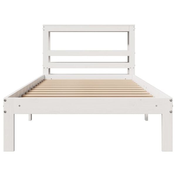 vidaXL Bed Frame with Headboard without Mattress White 90x200 cm
